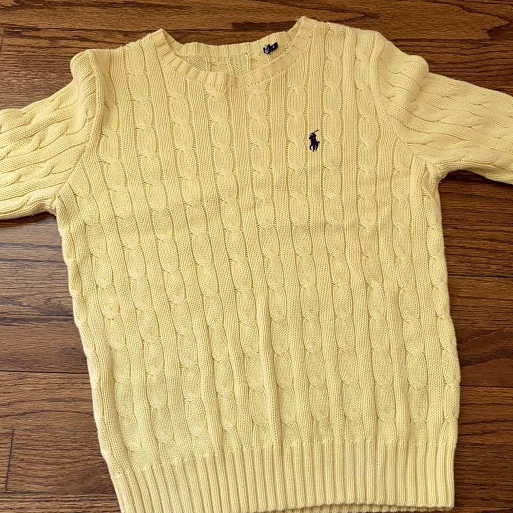 Yellow Polo cableknit sweater